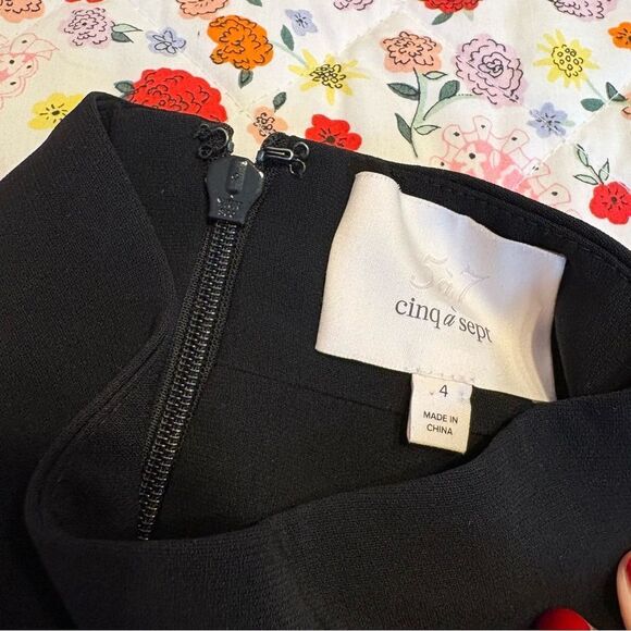 Cinq a Sept Black Sleeveless Halter A-line Julia dress - Picture 5 of 7